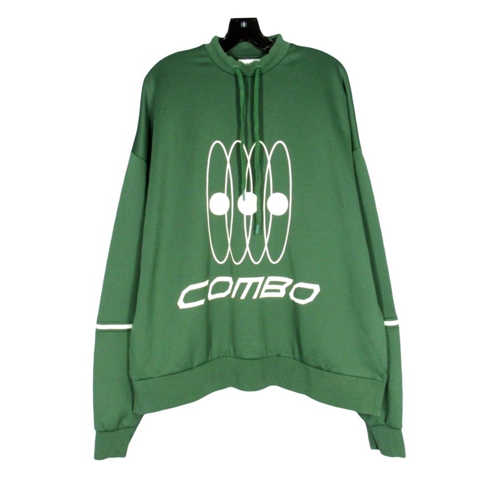 ASOS COLLUSION Green KNIT Combo Logo ZIPPER SLEEVE Oversized UNISEX SWEATSHIRT M